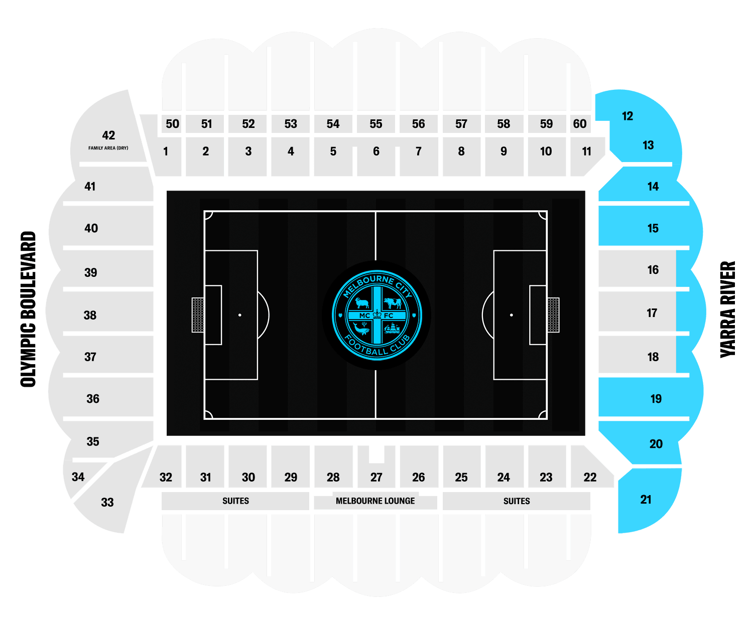 AAMI Park South End GA seating map for Flexi 6
